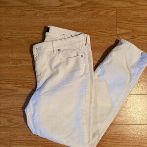 Talbots white velvet pant